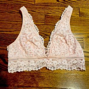Victoria’s Secret pink lace bralette, size M